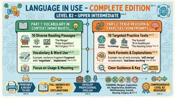 Vorschau - Arbeitsblätter - Complete Edition | B1 → B2 → C1 | Mixed Tenses · Reported Speech · Conditionals · Modal Verbs - Deckblatt