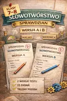 zapowiedź - Słowotwórstwo – sprawdzian kl. 7–8 | wersja A i B + klucz - obwoluta