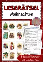 Vorschau - Arbeitsblätter - Lesespaziergang Weihnachtsbräuche - Deckblatt
