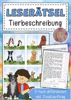 Vorschau - Arbeitsblätter - Tierbeschreibung Lesespaziergang - Deckblatt