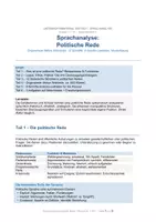 Vorschau - Arbeitsblätter - Sprachanalyse politische Rede – Klasse 11/12 | Originalrede, 12 Stilmittel, Logos/Ethos/Pathos, 6-Schritte-Leitfaden & Erwartungshorizont - Deckblatt