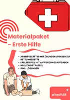 Vorschau - Arbeitsblätter - Materialpaket - Erste Hilfe, Rettungskette, Notruf (inkl. Fallbeispiel und Lösungen) - Deckblatt
