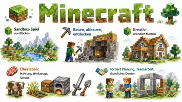 Vorschau - Arbeitsblätter - Arbeitsblätter zum Thema "Minecraft" + Lösung & MP3 + Mindmap + Infografik - Seite 1