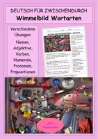 Vorschau - Stundenentwürfe - Wimmelbild Wortarten - DEUTSCH FÜR ZWISCHENDURCH - Vertretungsstunden - Deckblatt