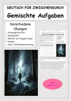 Vorschau - Stundenentwürfe - DEUTSCH FÜR ZWISCHENDURCH - Gemischte Aufgaben: Teil 2 - Vertretungsstunde - Deckblatt