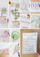 Vorschau - Mal- und Bastelvorlagen - Sommerkalender für Kinder - 30 Tage KOMBI (Standard & Extra leicht) - Seite 2