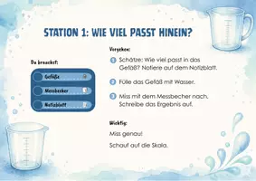 Vorschau - Arbeitsblätter - Hohlmaße entdecken: Stationsarbeit zu ml, cl, dl und l - Seite 1