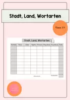 Vorschau - Arbeitsblätter - Stadt, Land, Wortarten (Kl.3/4) - Seite 1