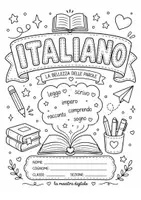 anteprima - Materiale di supporto/inclusione - Copertine scolastiche - Set completo 7 materie - Pagina di copertina