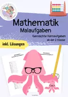 Vorschau - Arbeitsblätter - Mathe Arbeitsblatt ab der 2.Klasse – Malaufgaben Kernaufgaben (1er, 2er, 5er, 10er) als PDF mit Lösungen - Deckblatt