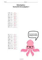 Vorschau - Arbeitsblätter - Mathe Arbeitsblatt ab der 2.Klasse – Malaufgaben Kernaufgaben (1er, 2er, 5er, 10er) als PDF mit Lösungen - Seite 2
