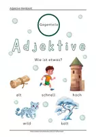 Vorschau - Fördermaterial/Inklusion - Kostenloses Merkblatt Adjektive (Wiewörter) Grundschule - Deckblatt