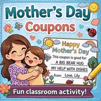 Vorschau - Arbeitsblätter - Happy Mother’s Day Coupons - Deckblatt