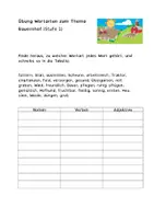 Vorschau - Arbeitsblätter - Wortarten Bauernhof - Nomen, Verben & Adjektive üben - Deckblatt