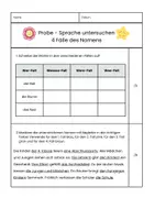 Vorschau - Test - Probe - Sprache untersuchen - 4 Fälle des Nomens - Seite 1