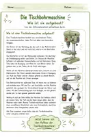 Vorschau - Arbeitsblätter - Technik: Aufbau einer Tischbohrmaschine, Klasse 6-8 - Seite 1