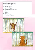 Vorschau - Mal- und Bastelvorlagen - Kunst: Kunstprojekt Dschungel – Kreatives Mal- und Bastelprojekt mit Anleitung & Tier-Vorlagen (Klasse 1, 2, 3, 4, auch fachfremd) - Seite 3