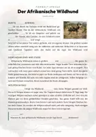 Vorschau - Arbeitsblätter - Afrikanischer Wildhund Steckbrief – Lesetext, Lückentext, Weltkarte & Arbeitsblatt - Seite 2