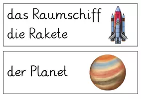 Vorschau - Bildkarten - Wortspeicher zum Weltall zum Schreiben - Seite 3