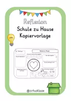 Vorschau - Arbeitsblätter - Reflexion Schule zu Hause | Kopiervorlage - Deckblatt