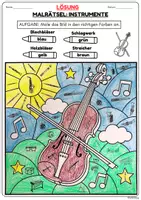 Vorschau - Arbeitsblätter - Malrätsel zu den Musikinstrumenten - Musik Jg.4-7 - Seite 3