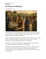 Vorschau - Arbeitsblätter - Die Arbeiter im Weinberg – Text mit Aufgaben - Deckblatt