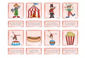 Vorschau - Spiele - Zuordnungsspiel - Zirkus (Freiarbeit - Lesen) - Seite 1