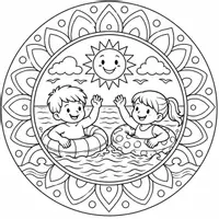 Vorschau - Mal- und Bastelvorlagen - Mandala Sommerferien - Deckblatt