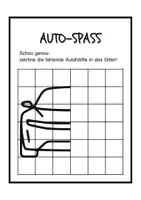 Vorschau - Arbeitsblätter - Symmetrie mit Autos üben-
Symmetriebilder zum Vervollständigen - Seite 2