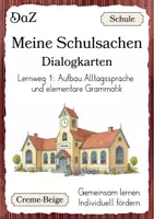 Vorschau - Fördermaterial/Inklusion - Dialogkarten DaZ/DaF Grundschule Sprechen Partnerarbeit Lernweg 1 - Deckblatt