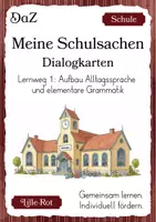 Vorschau - Fördermaterial/Inklusion - Dialogkarten DaZ/DaF Grundschule Sprechen Partnerarbeit Lernweg 1 - Deckblatt