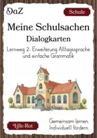 Vorschau - Fördermaterial/Inklusion - Dialogkarten DaZ/DaF Grundschule Sprechen Partnerarbeit Lernweg 2 - Deckblatt