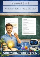 Vorschau - Arbeitsblätter - Arbeitsblatt: "Fake News" entlarven (Recherche) - Deckblatt