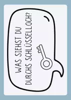 Vorschau - Mal- und Bastelvorlagen - Was siehst du durchs Schlüsselloch? - Kreatives Ausmalmaterial - Seite 1