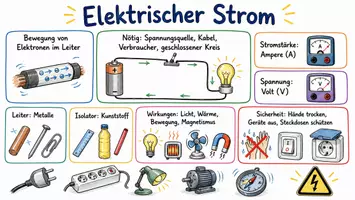 Vorschau - Arbeitsblätter - Arbeitsblätter zum Thema "elektrischer Strom" + Lösung & MP3 + Mindmap + Infografik - Seite 1