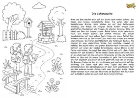 Vorschau - Arbeitsblätter - Lesen und malen Schatzsuche Klasse 2/3/4 - Seite 1