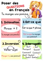 Vorschau - Arbeitsblätter - Freebie! Questions en français! -Fragen auf Französisch- 4 Fragetypen - Seite 1