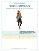 Vorschau - Stundenentwürfe - Personenbeschreibung (inkl. Lösung + Differenzierungen) - Deckblatt
