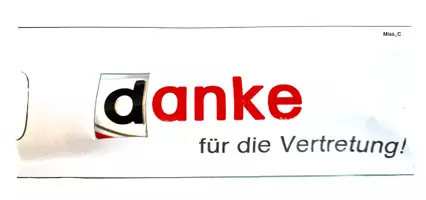 Vorschau - Mal- und Bastelvorlagen - Dankeschön basteln: "danke für die Vertretung!" (Geschenke) - Seite 1