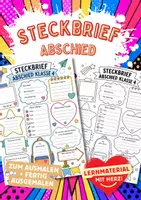 Vorschau - Arbeitsblätter - Abschied Klasse 4 Steckbrief - Deckblatt
