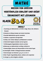Vorschau - Arbeitsblätter - Messen von Größen - verständlich erklärt und geübt, Übungsheft mit Lösungen Klasse 3&4 - Deckblatt