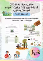 Vorschau - Arbeitsblätter - Funktionen des Waldes & Waldrodung (inkl. Podcast, Präsi, Lösungen) - Deckblatt