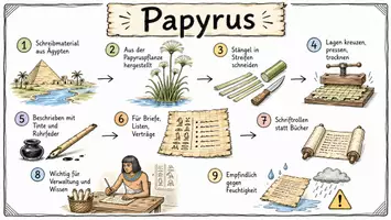 Vorschau - Arbeitsblätter - Arbeitsblatt "Papyrus" + Onlineübung & MP3 + Mindmap + Infografik - Seite 1