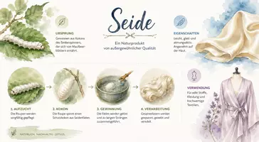 Vorschau - Arbeitsblätter - AB mit Fragen zum Thema "Seide" + Lösungsblatt + Mindmap + Infografik - Seite 1