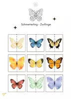 Vorschau - Arbeitsblätter - Schmetterling Zwillinge - Deckblatt