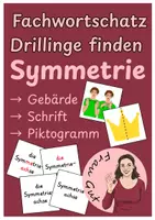 Vorschau - Spiele - Wortschatz-Drillinge Symmetrie (Wort, Gebärde, Piktogramm) - Deckblatt