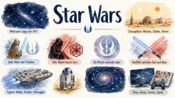 Vorschau - Arbeitsblätter - Arbeitsblätter zum Thema "Star Wars" + Lösung & MP3 + Mindmap + Infografik - Seite 1