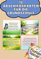 Vorschau - Stundenentwürfe - Abschiedskarten Grundschule | 12 Karten - Deckblatt