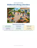 Vorschau - Stundenentwürfe - Bildbeschreibung Wimmelbild (inkl. Lösung / Erwartungshorizont) - Deckblatt