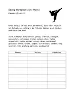 Vorschau - Arbeitsblätter - Wortarten Karate - Nomen, Verben & Adjektive üben - Seite 1